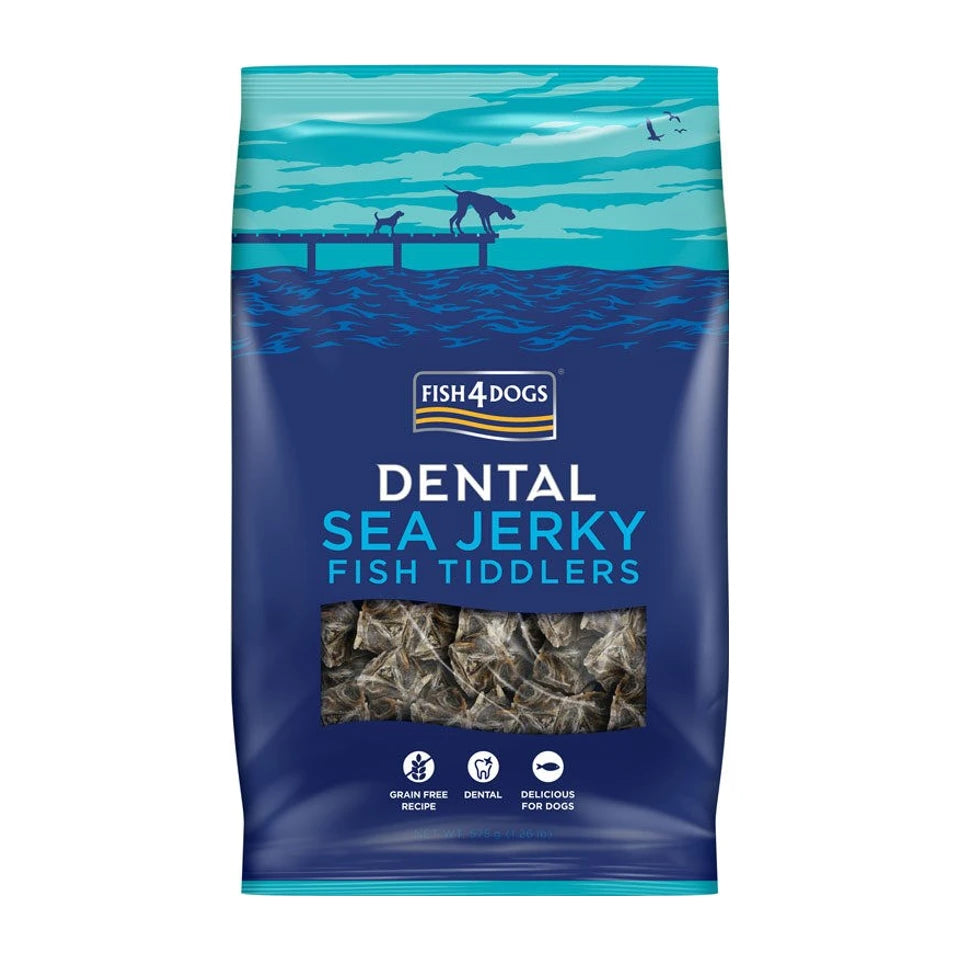 FISH4DOGS Dental Sea Jerky Fish Tiddlers - snack per cani - 575g