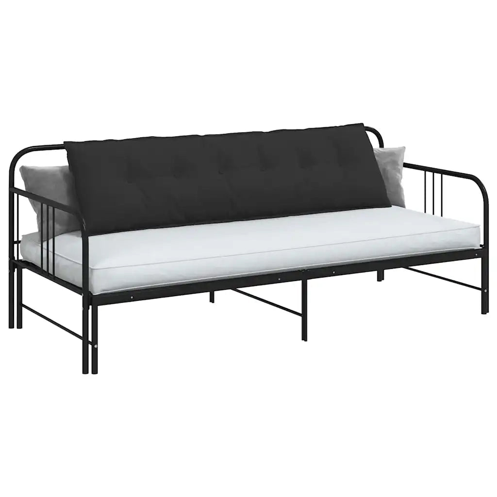 Cuscino per Schiena Nero 180 x 50 cm Tessuto in Microfibra