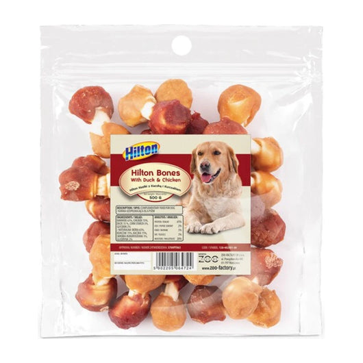 HILTON Ossa con anatra e pollo - snack per cani - 500g