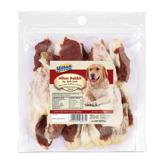 Orecchie di coniglio con anatra - Snack per cani - 500g