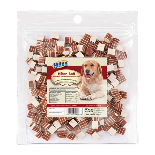 Pezzi di panino HILTON con agnello e pesce - Snack per cani - 500 g