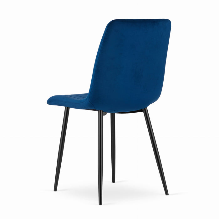 Sedia VALORA JEWA - Design ergonomico in velluto blu navy x 3