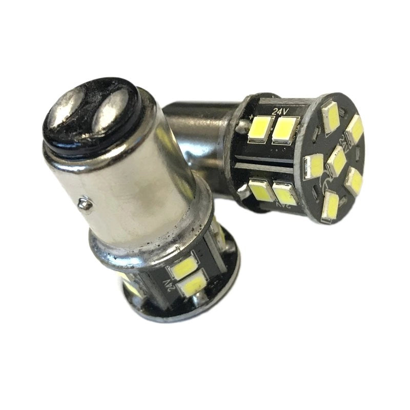 24V Lampada LED BAY15D 1157 P21/5W Rosso 16 SMD 2835 No Polarità 360° Durata Garantita