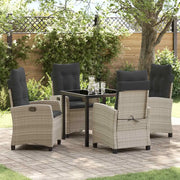 Set da Pranzo per Giardino 5 pcs Grigio chiaro polyrattan 3380408