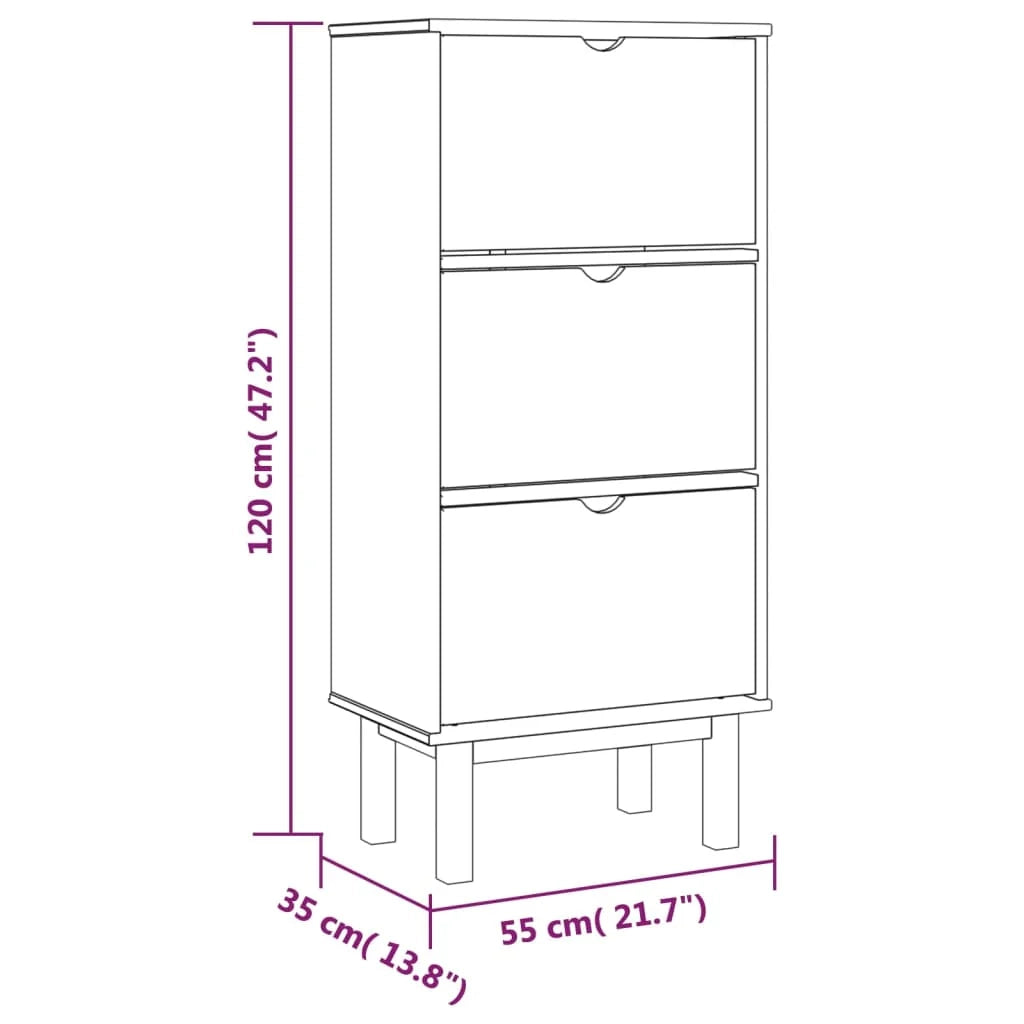 Scarpiera mobile contenitore per scarpe mobile ingresso/corridoio/soggiorno con 3 cassetti legno di pino grigio 02_0022036