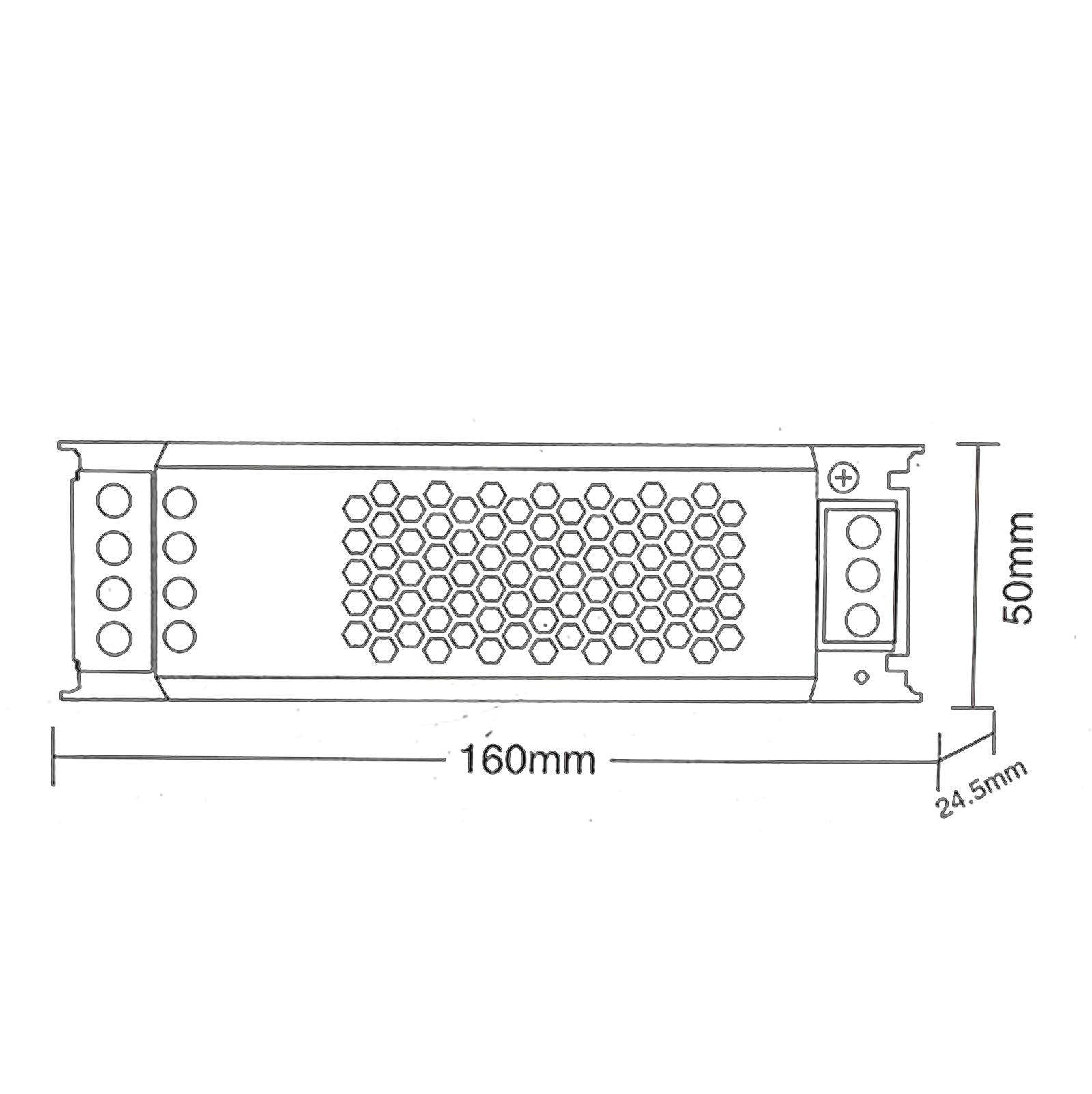 Alimentatore stabilizzato 150W slim trasformatore strisce LED 6.25A 230V a 24V strisce LED