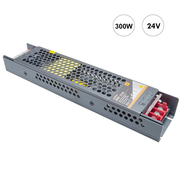 Alimentatore slim 300W trasformatore da 230V a 24V 12.5A telecamere strisce LED faretti