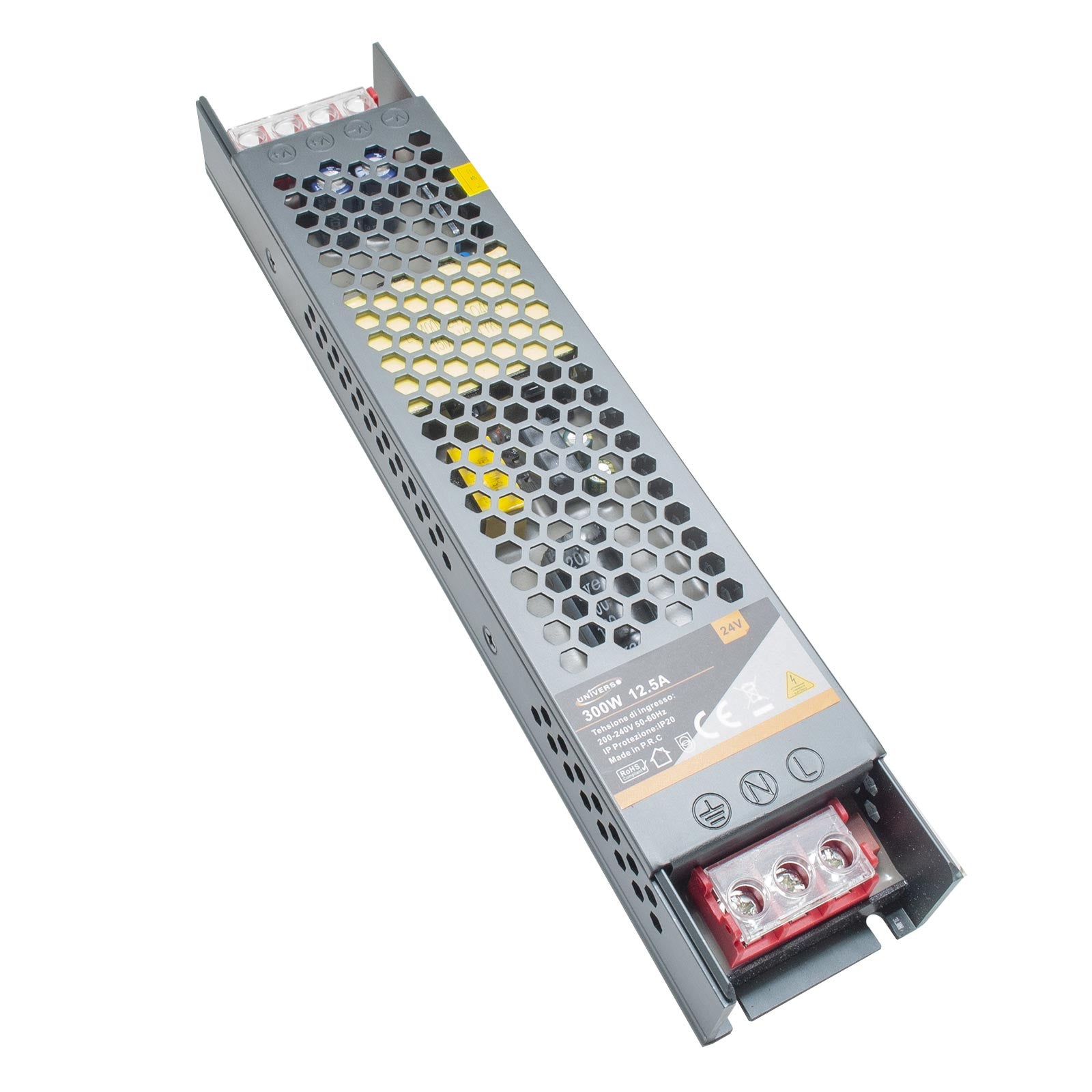 Alimentatore slim 300W trasformatore da 230V a 24V 12.5A telecamere strisce LED faretti