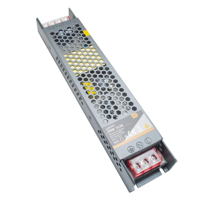 Alimentatore slim 300W trasformatore da 230V a 24V 12.5A telecamere strisce LED faretti