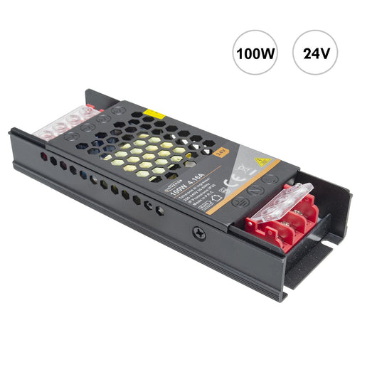 Alimentatore stabilizzato 2 uscite 100W slim trasformatore 24V 4.2A strisce LED