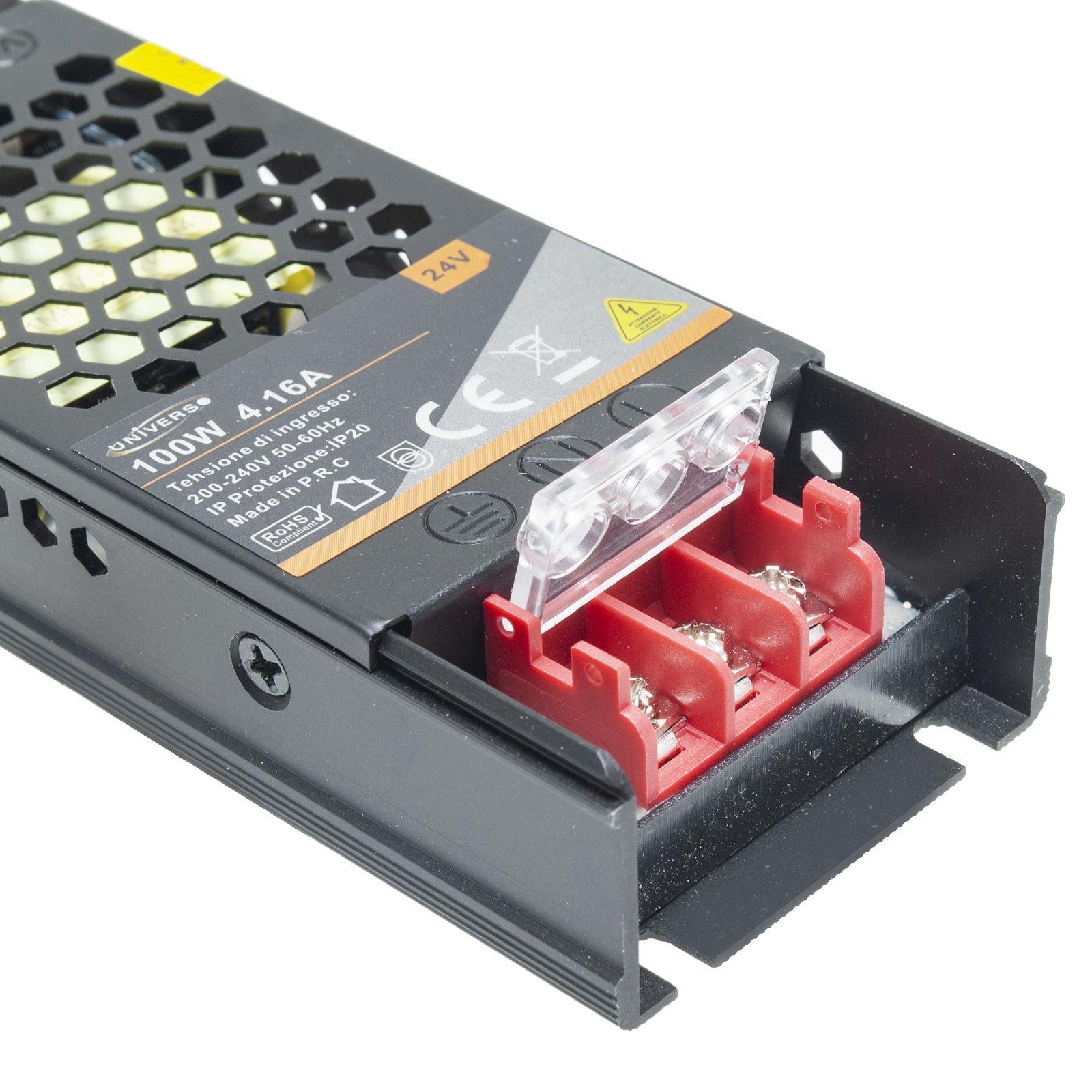 Alimentatore stabilizzato 2 uscite 100W slim trasformatore 24V 4.2A strisce LED