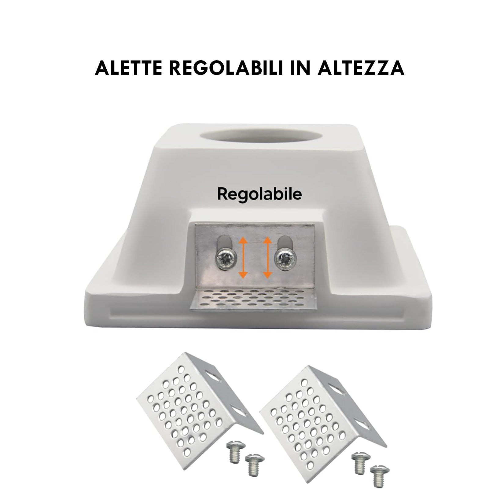 Porta faretto quadrato in gesso verniciabile incasso retrocesso soffitto effetto luce scomparsa 12x12cm