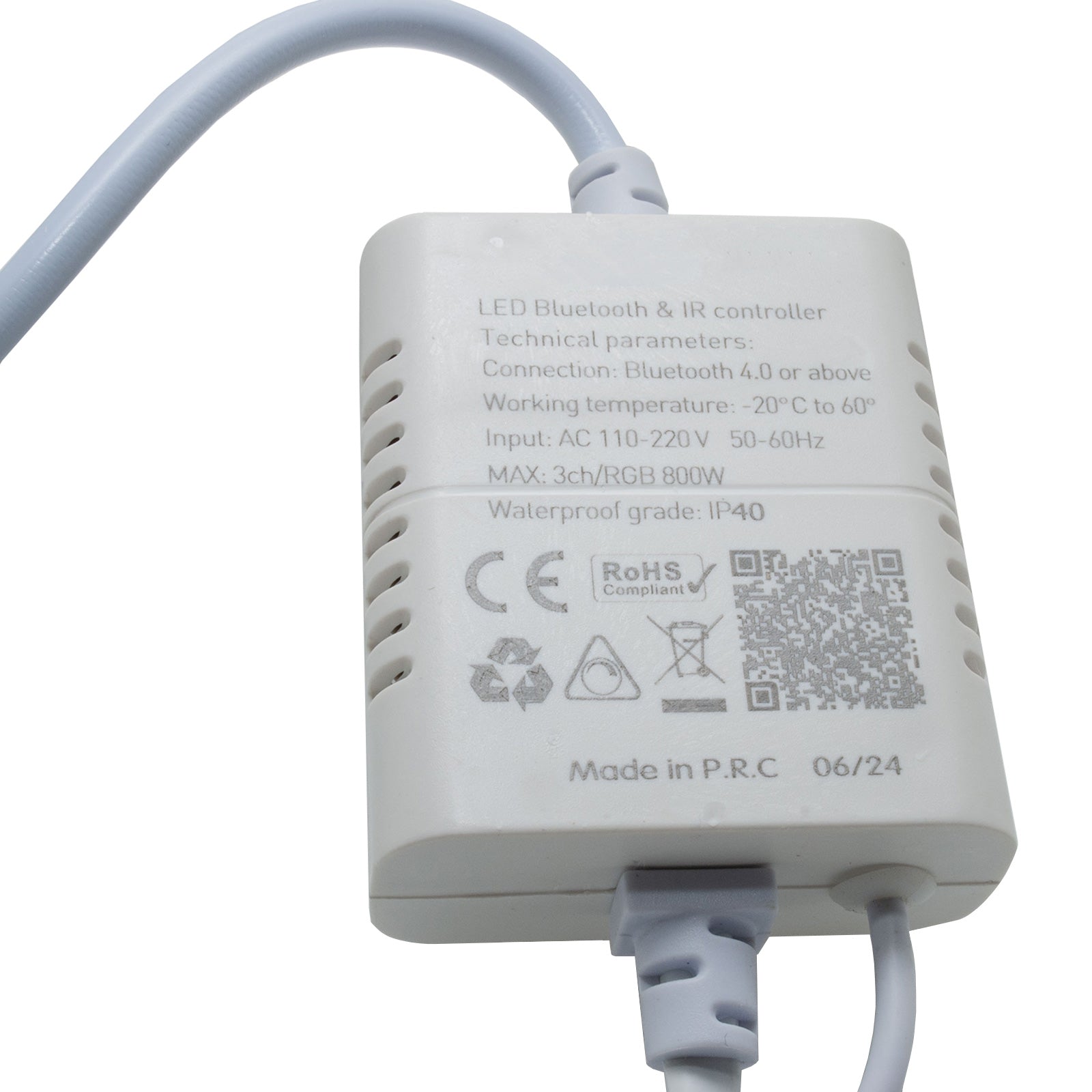 Centralina RGB Bluetooth telecomando IR controller 3CH per strisce LED multicolore 230V max. 800W APP Android