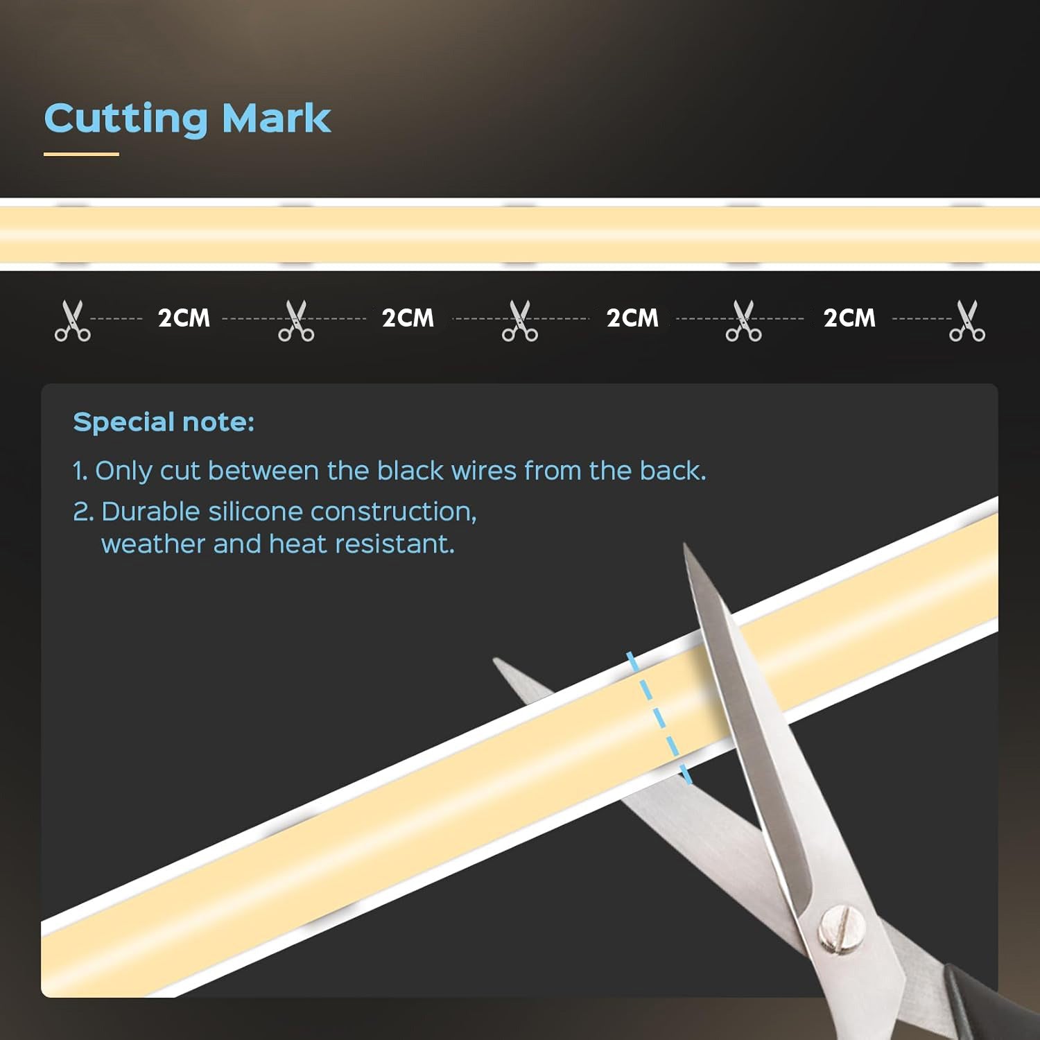 Striscia led 24V 10 metri Dimmerabile strip Linear COB lama luce continua 280 LED/M 16200 lumen impermeabile IP68 piscina fontana CALDA 3000K