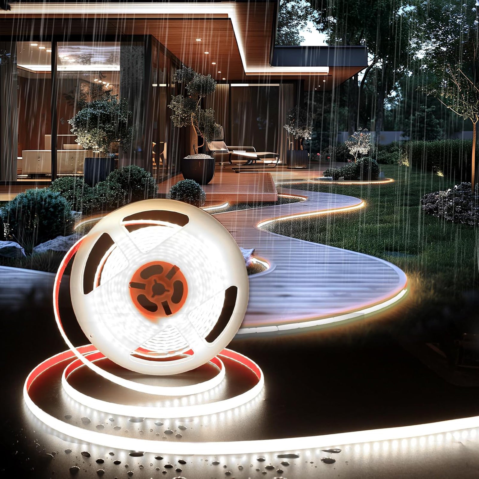 Striscia led 24V 10 metri Dimmerabile strip Linear COB lama luce continua 280 LED/M 16200 lumen impermeabile IP68 piscina fontana FREDDA 6000K