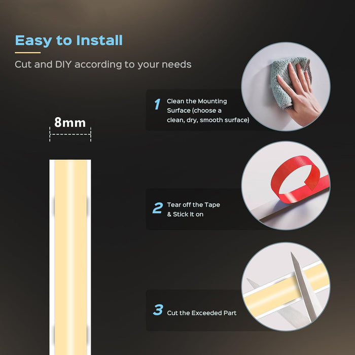 Striscia led 24V 10 metri Dimmerabile strip Linear COB lama luce continua 280 LED/M 16200 lumen impermeabile IP68 piscina fontana NATURALE 4000K