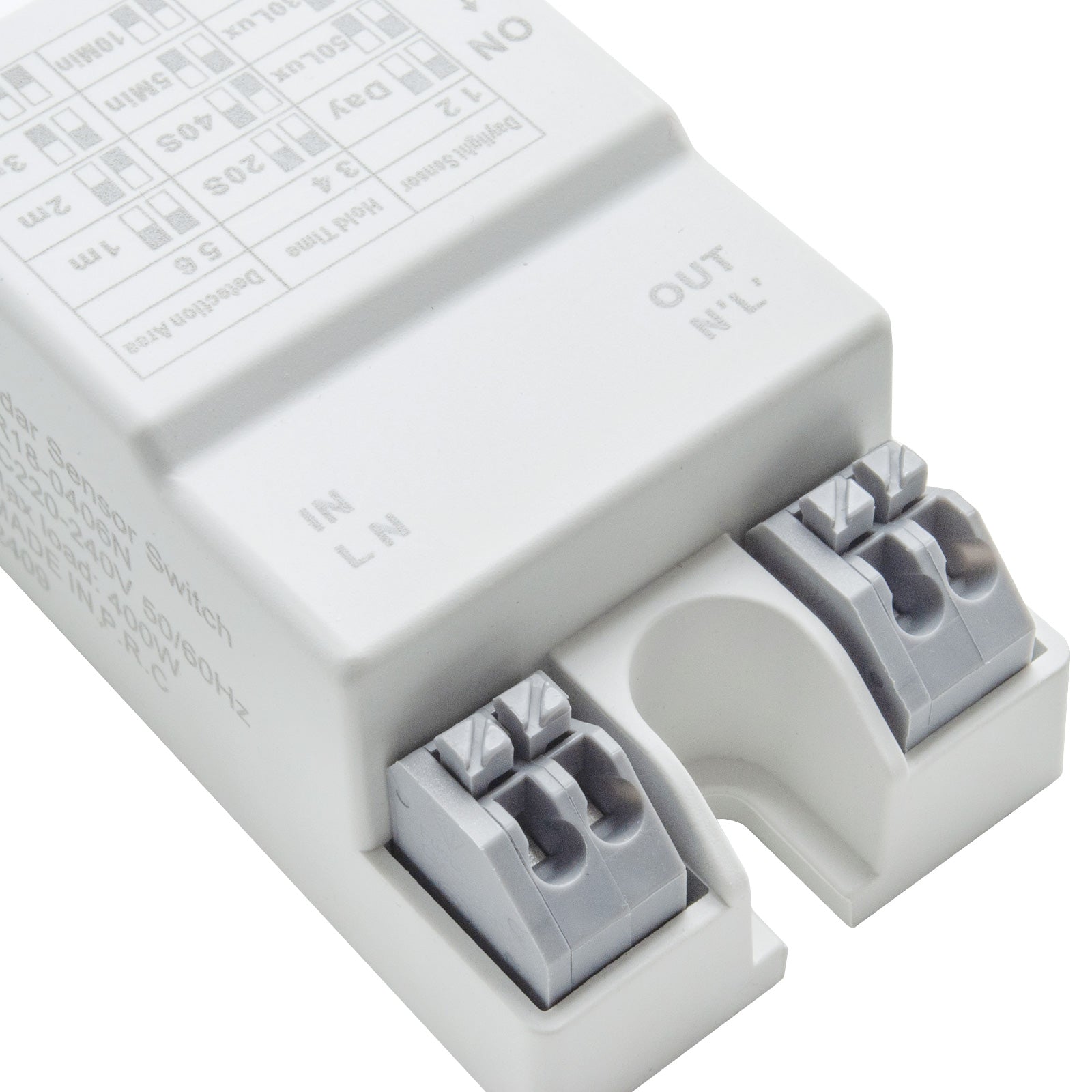 Sensore PIR rilevatore movimento microonde 5.8GHZ interruttore switch controllo automatico luci LED potenza 400W