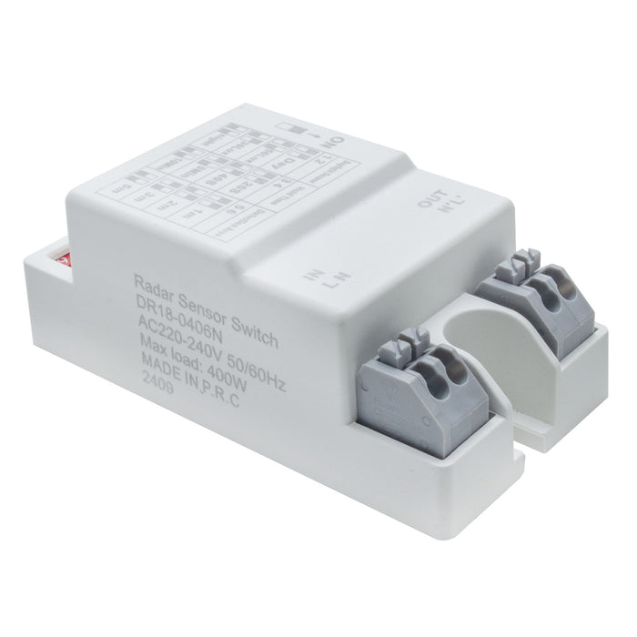 Sensore PIR rilevatore movimento microonde 5.8GHZ interruttore switch controllo automatico luci LED potenza 400W