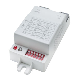 Sensore PIR rilevatore movimento microonde 5.8GHZ interruttore switch controllo automatico luci LED potenza 400W