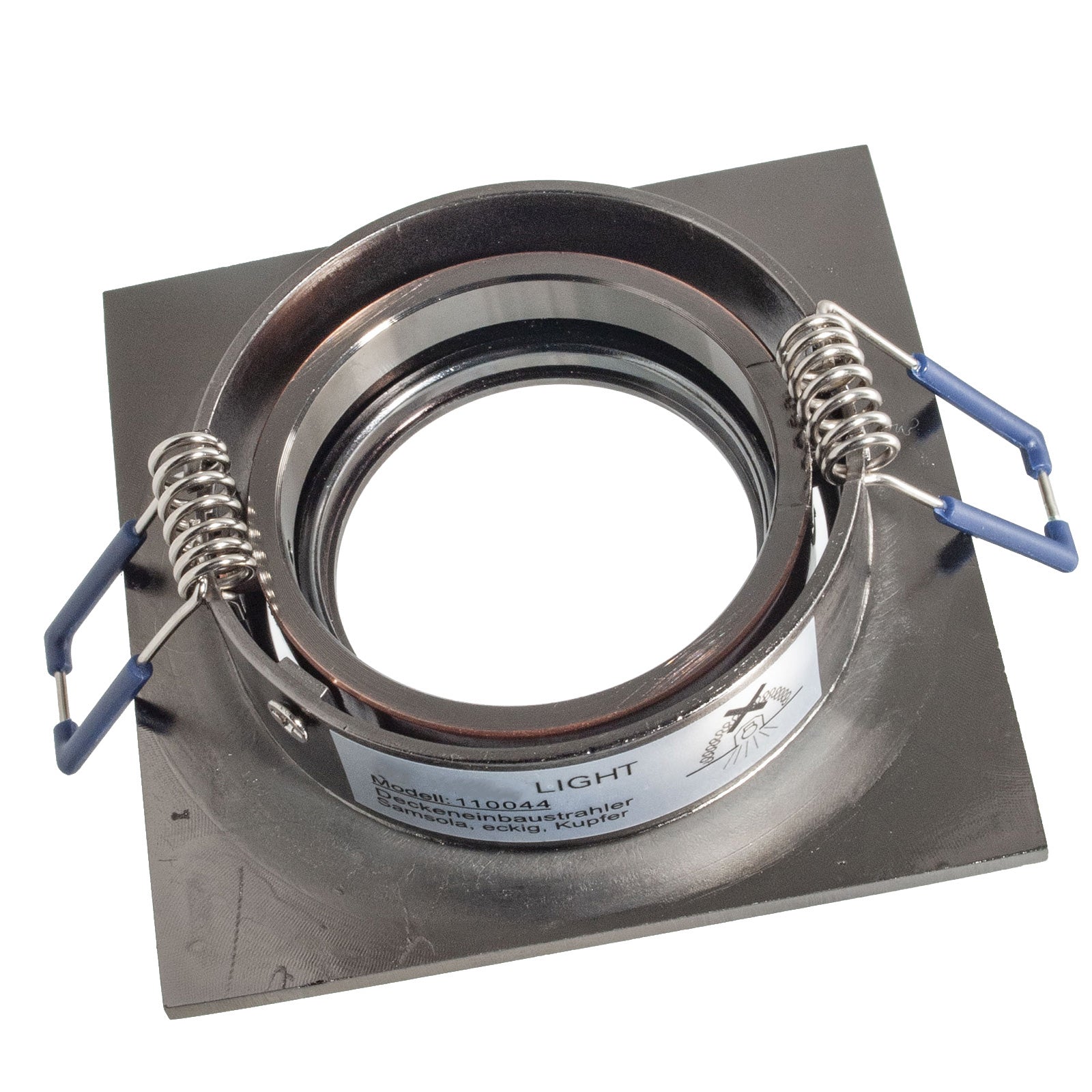 Faretto ad incasso portafaretto rame quadrato foro 70mm moderno orientabile supporto lampade GU10 GU5.3 RAME