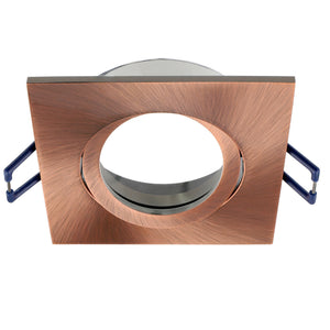 Faretto ad incasso portafaretto rame quadrato foro 70mm moderno orientabile supporto lampade GU10 GU5.3 RAME