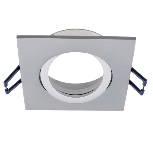 Faretto ad incasso portafaretto quadrato grigio foro 70mm orientabile supporto lampade GU10 GU5.3 ALLUMINIO GRIGIO