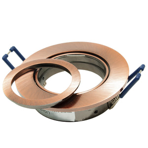 Faretto ad incasso portafaretto rame tondo foro 70mm moderno orientabile supporto lampade GU10 GU5.3 RAME