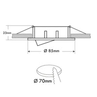 Faretto ad incasso portafaretto rame tondo foro 70mm moderno orientabile supporto lampade GU10 GU5.3 RAME