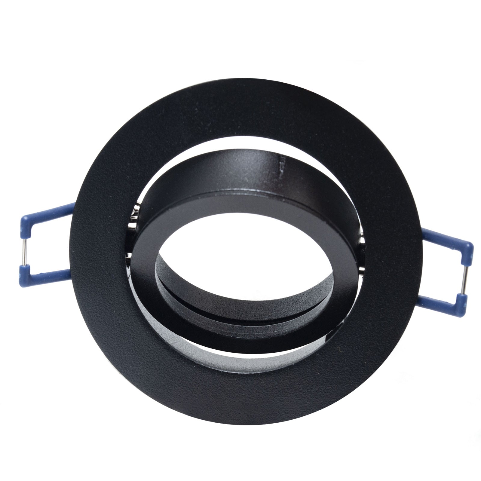 Faretto ad incasso portafaretto nero tondo foro 70mm moderno orientabile supporto lampade GU10 GU5.3 NERO