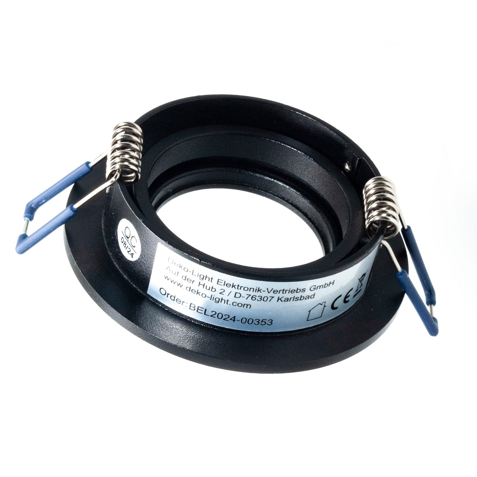 Faretto ad incasso portafaretto nero tondo foro 70mm moderno orientabile supporto lampade GU10 GU5.3 NERO