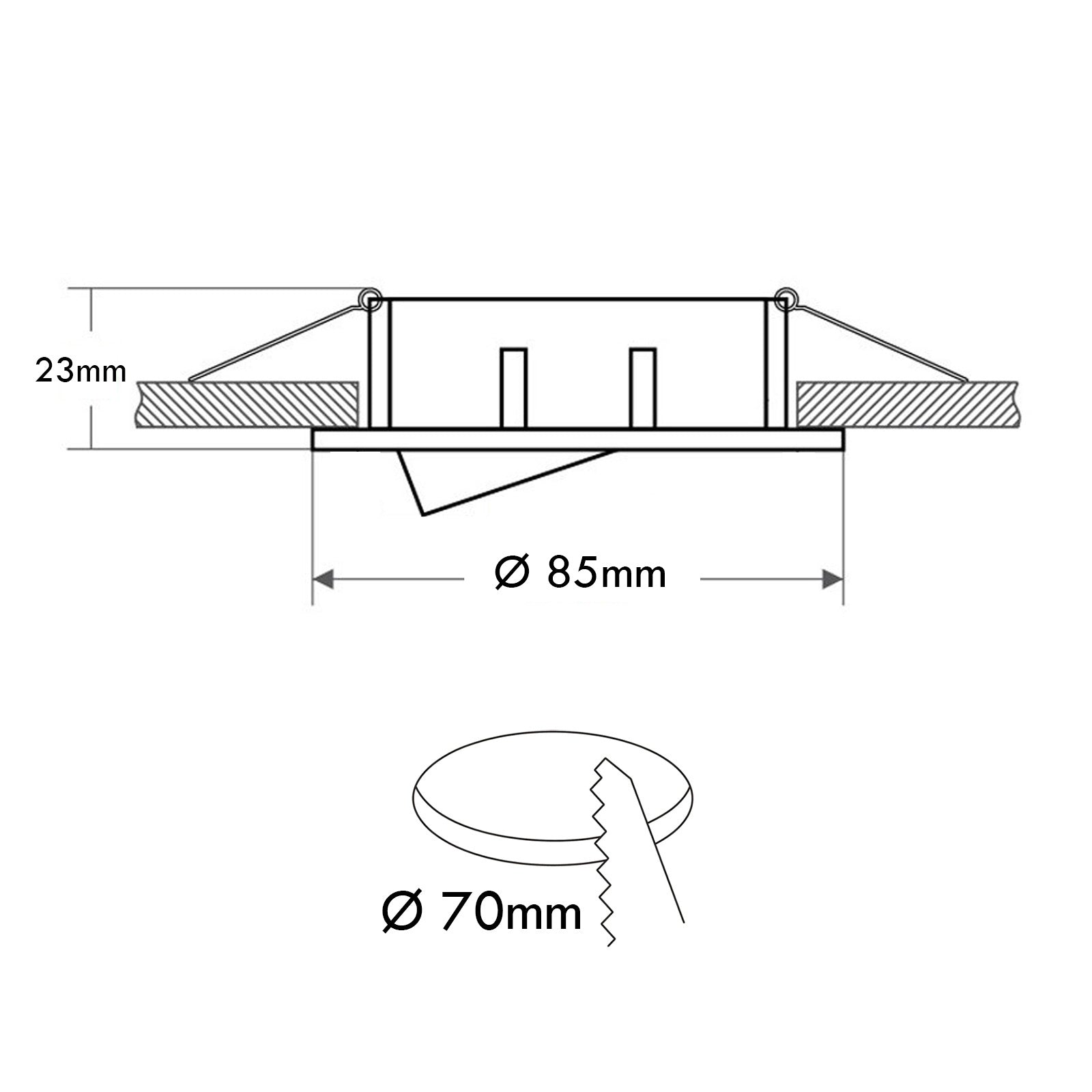 Faretto ad incasso portafaretto cromato lucido tondo foro 70mm moderno orientabile supporto lampade GU10 GU5.3 CROMATO