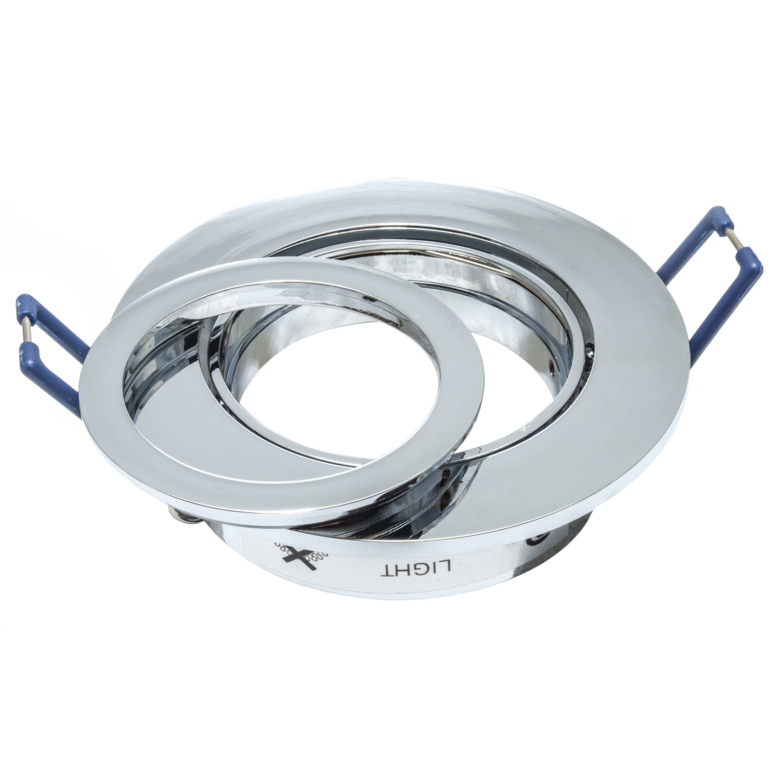 Faretto ad incasso portafaretto cromato lucido tondo foro 70mm moderno orientabile supporto lampade GU10 GU5.3 CROMATO