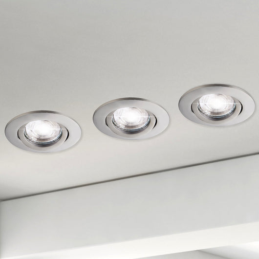 Faretto ad incasso LED 8W GU10 grigio tondo foro 70mm moderno orientabile luce soffitto corridoio cucina GRIGIO 6000K