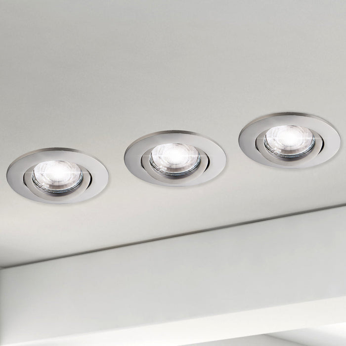 Faretto ad incasso LED 8W GU10 grigio tondo foro 70mm moderno orientabile luce soffitto corridoio cucina GRIGIO 6000K