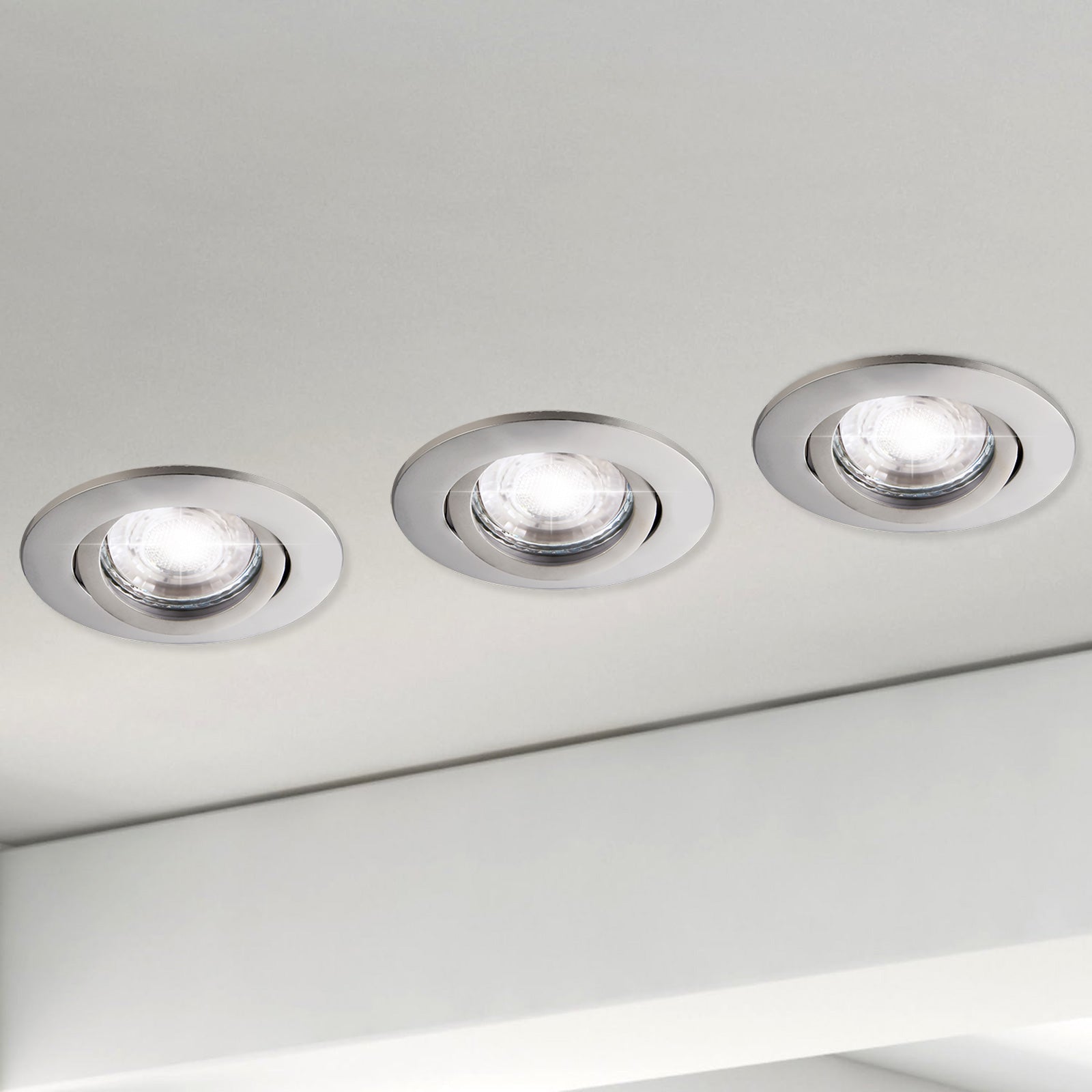 Faretto ad incasso LED 8W GU10 grigio tondo foro 70mm moderno orientabile luce soffitto corridoio cucina GRIGIO 4000K