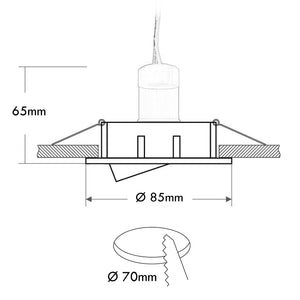 Faretto ad incasso LED 8W GU10 bianco tondo foro 70mm moderno orientabile luce soffitto ufficio corridoio BIANCO 3000K