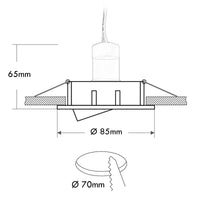 Faretto ad incasso LED 8W GU10 bianco tondo foro 70mm moderno orientabile luce soffitto ufficio corridoio BIANCO 6000K