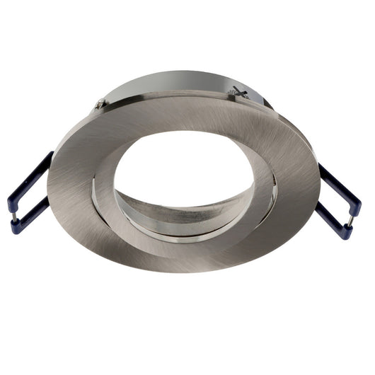 Faretto ad incasso portafaretto alluminio spazzolato tondo foro 70mm moderno orientabile supporto lampade GU10 GU5.3 SPAZZOLATO