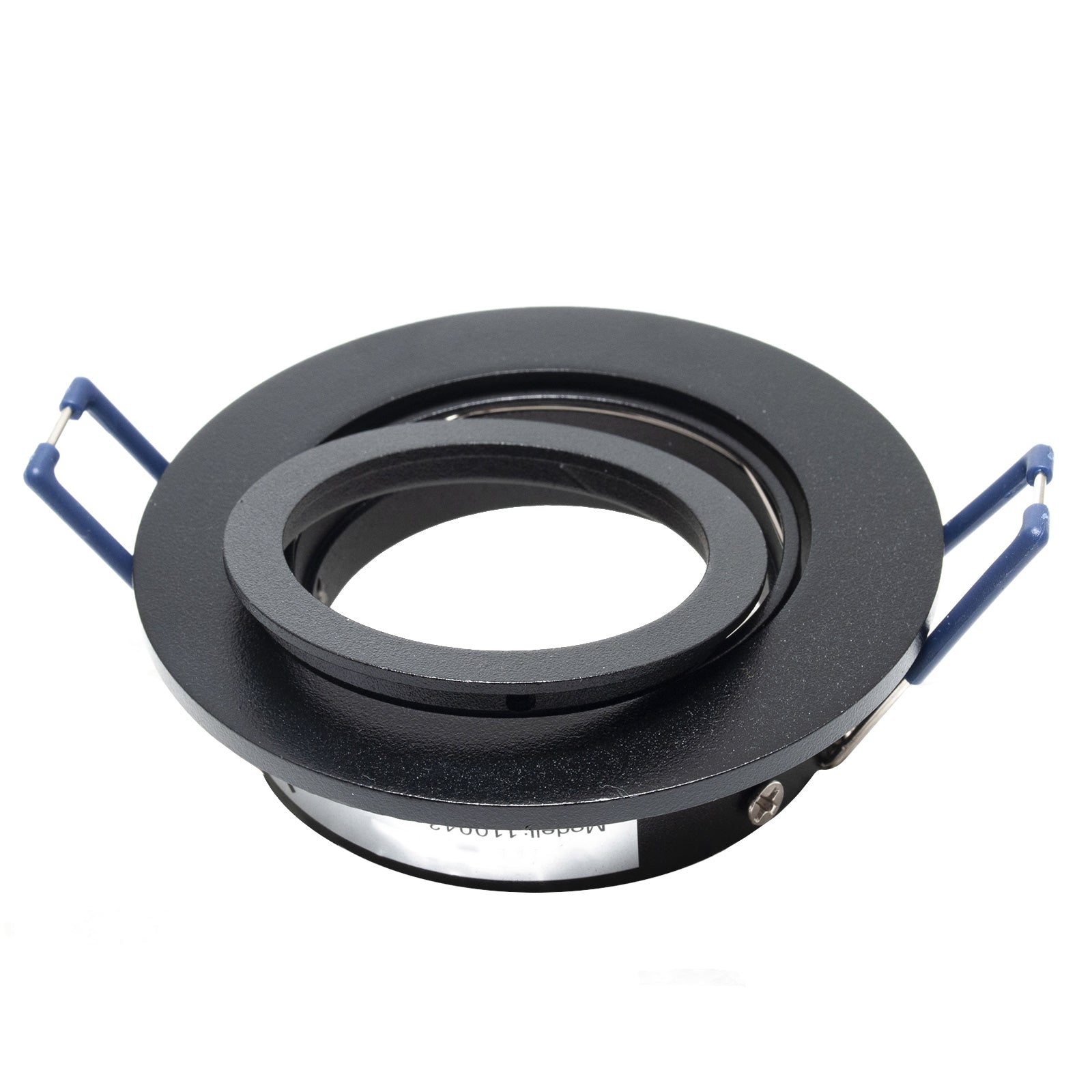 Faretto ad incasso LED 8W GU10 nero tondo foro 70mm moderno orientabile luce soffitto ingresso ufficio NERO 4000K