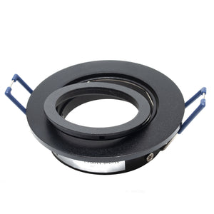 Faretto ad incasso LED 8W GU10 nero tondo foro 70mm moderno orientabile luce soffitto ingresso ufficio NERO 6000K