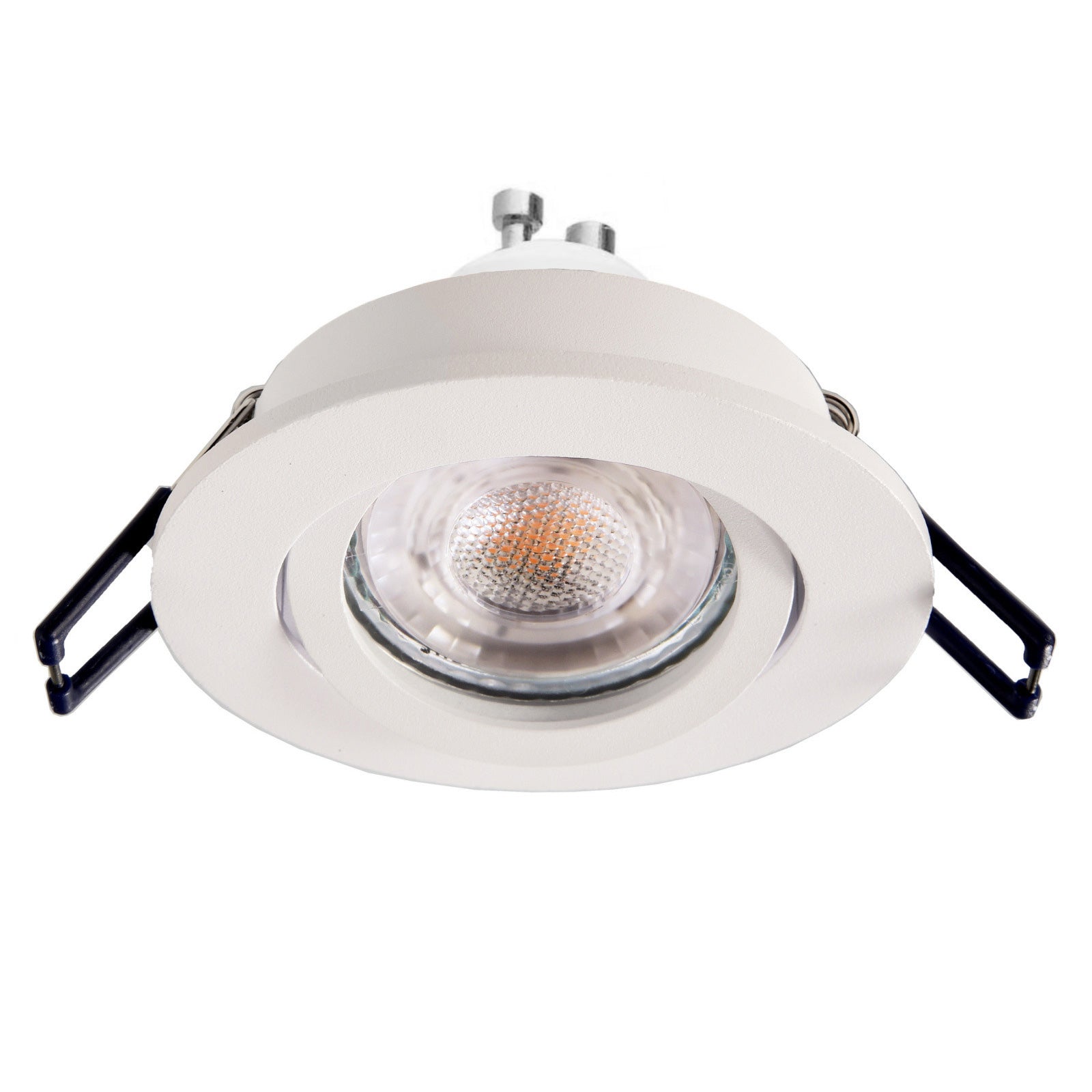 Faretto ad incasso LED 8W GU10 bianco tondo foro 70mm moderno orientabile luce soffitto ufficio corridoio BIANCO 3000K