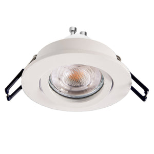 Faretto ad incasso LED 8W GU10 bianco tondo foro 70mm moderno orientabile luce soffitto ufficio corridoio BIANCO 3000K