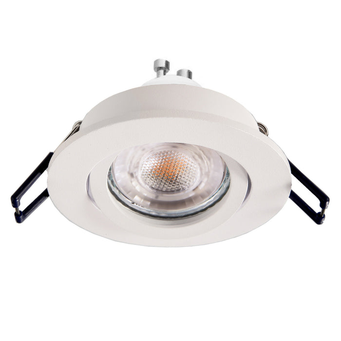 Faretto ad incasso LED 8W GU10 bianco tondo foro 70mm moderno orientabile luce soffitto ufficio corridoio BIANCO 3000K