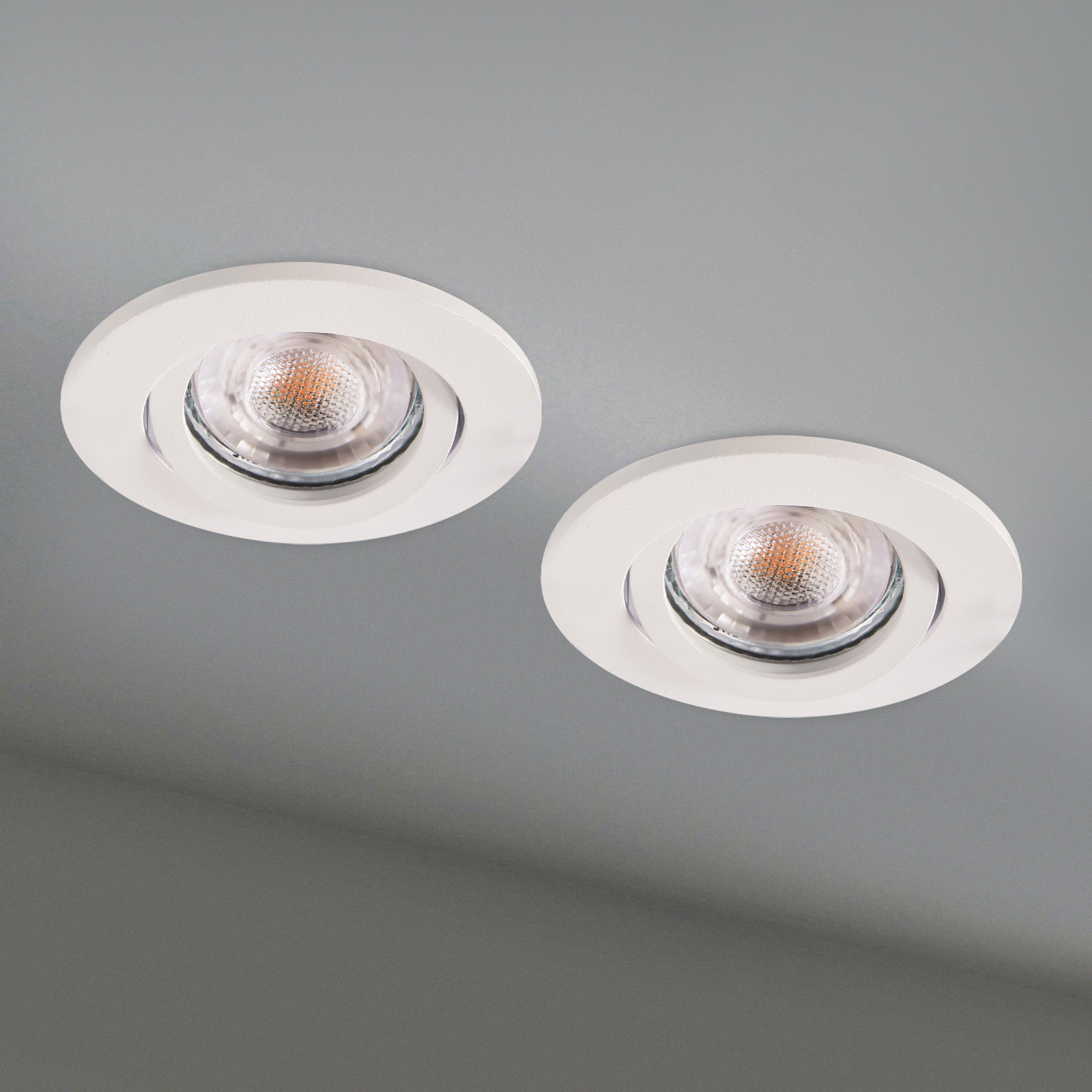 Faretto ad incasso LED 8W GU10 bianco tondo foro 70mm moderno orientabile luce soffitto ufficio corridoio BIANCO 6000K