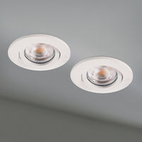 Faretto ad incasso LED 8W GU10 bianco tondo foro 70mm moderno orientabile luce soffitto ufficio corridoio BIANCO 3000K