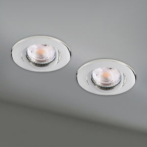 Faretto ad incasso LED 8W GU10 cromato lucido tondo foro 70mm moderno orientabile luce soffitto cucina studio CROMATO 3000K