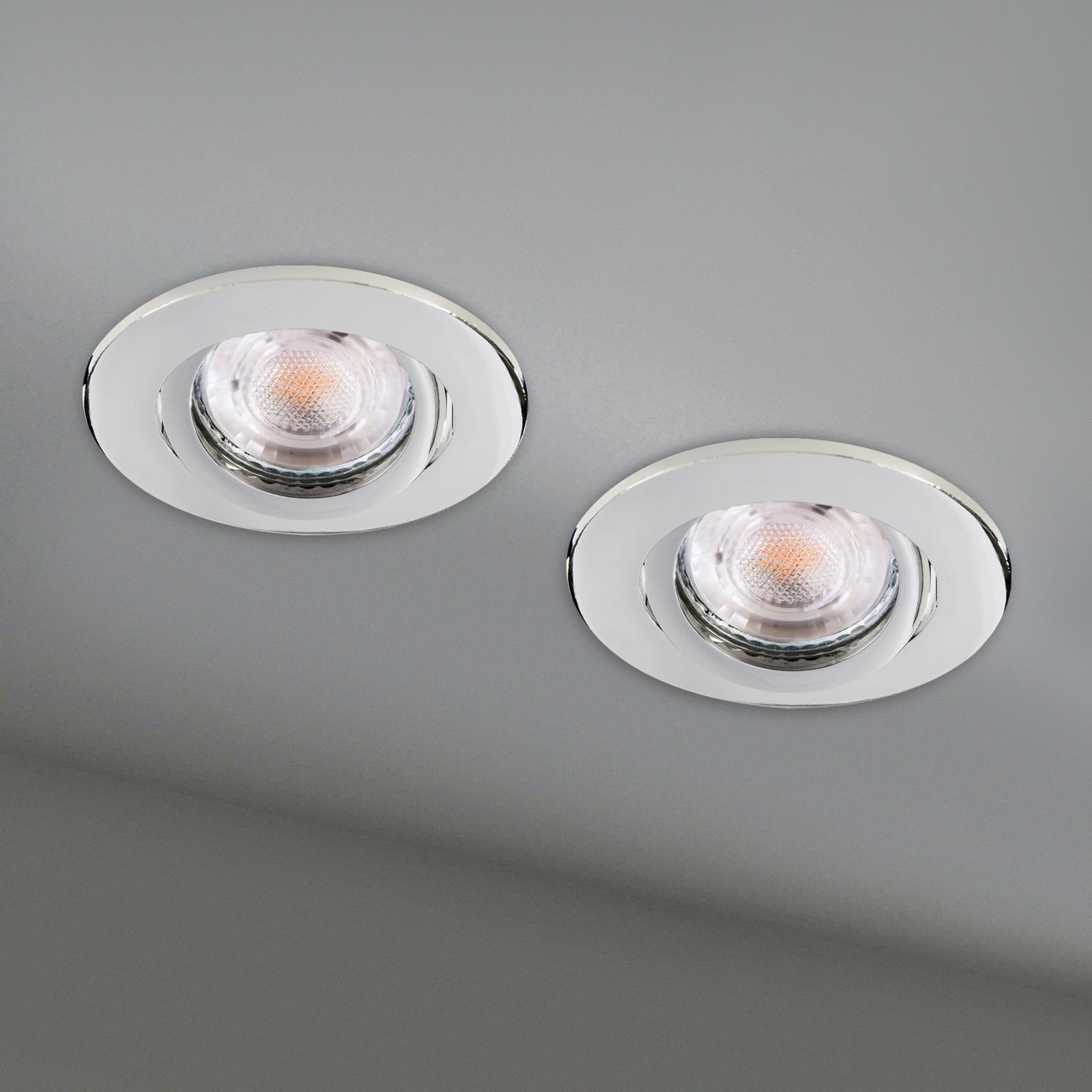 Faretto ad incasso LED 8W GU10 cromato lucido tondo foro 70mm moderno orientabile luce soffitto cucina studio CROMATO 4000K