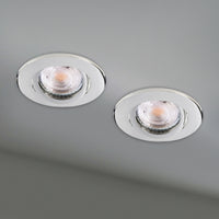 Faretto ad incasso LED 8W GU10 cromato lucido tondo foro 70mm moderno orientabile luce soffitto cucina studio CROMATO 6000K