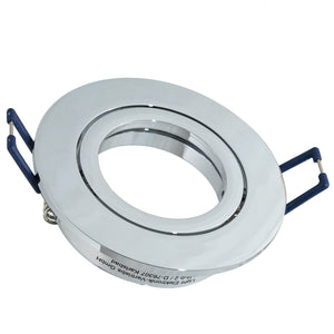 Faretto ad incasso LED 8W GU10 cromato lucido tondo foro 70mm moderno orientabile luce soffitto cucina studio CROMATO 3000K