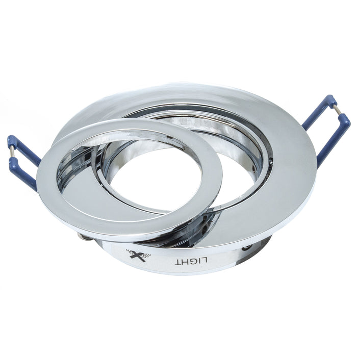 Faretto ad incasso LED 8W GU10 cromato lucido tondo foro 70mm moderno orientabile luce soffitto cucina studio CROMATO 6000K